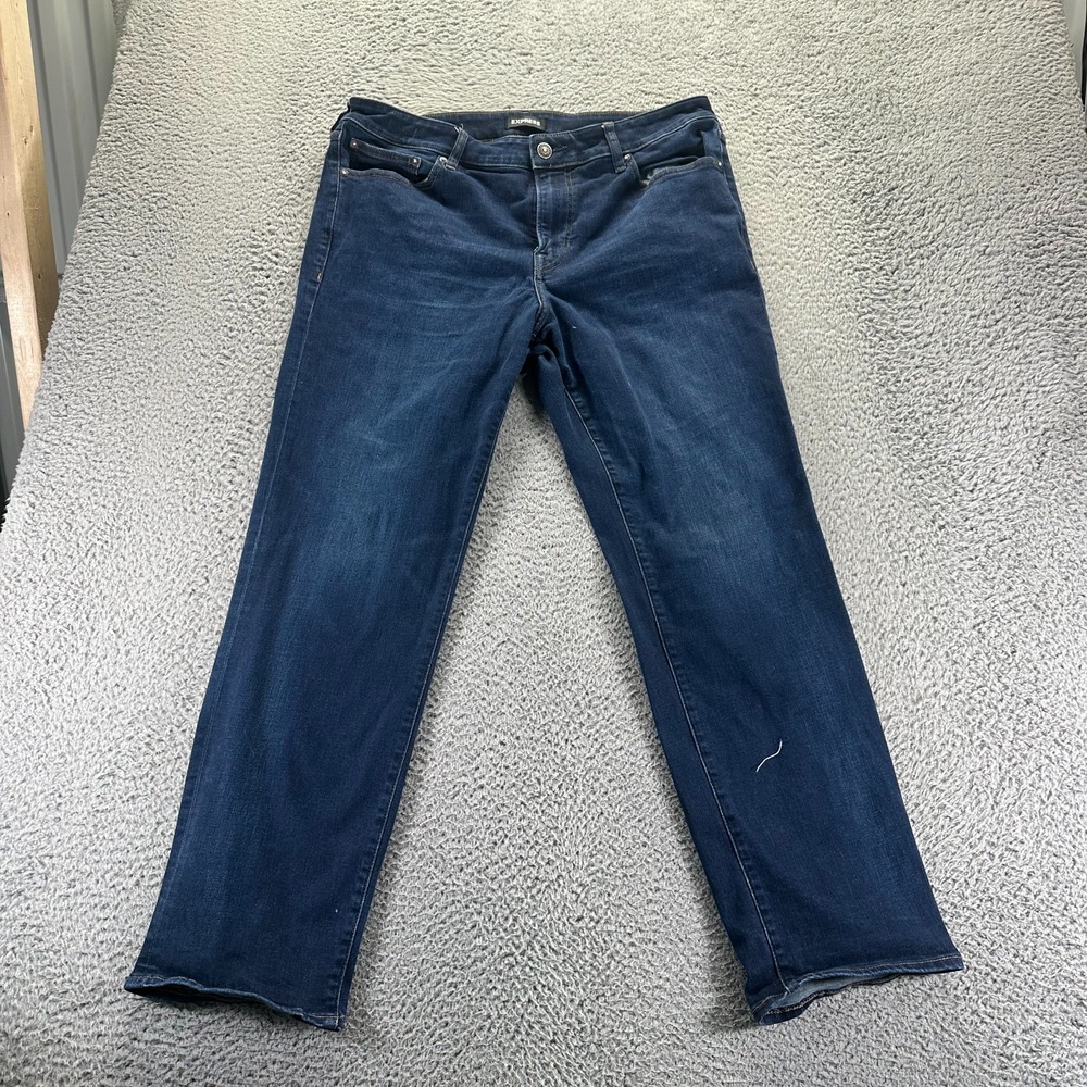 Express Jeans Men's 36x32 Blue Denim Cotton Straight Leg Workwear Faded Stretch